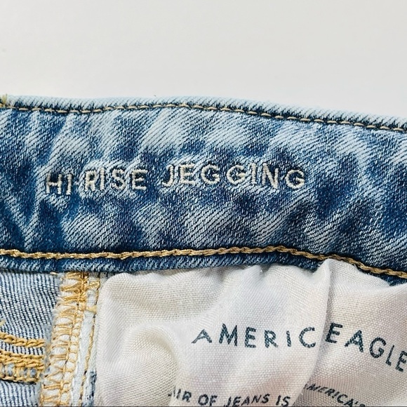 American Eagle hi rise jegging acid wash distressed next level stretch size 00P - Picture 3 of 12